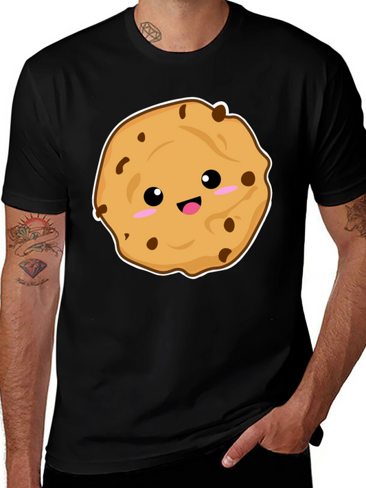 Cute Cookie Graphic Tee - Black Short Sleeve Shirt