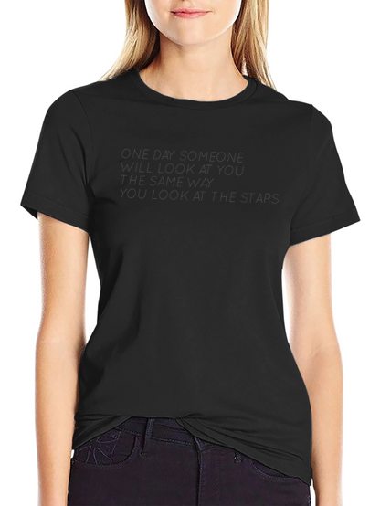 Inspirational Quote Graphic Tee - Black Cotton Blend