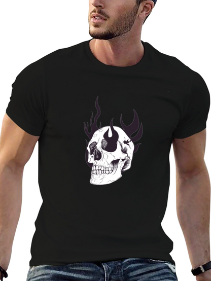 Skull Graphic Print Black T-Shirt