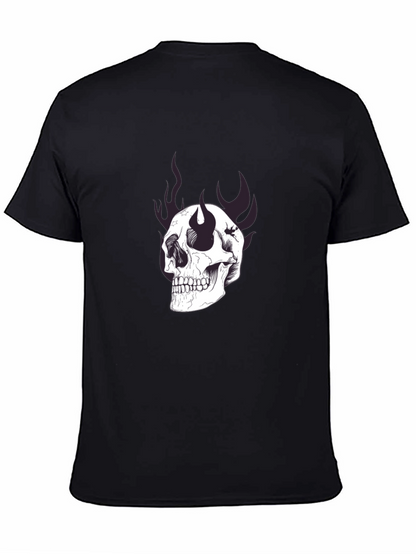 Skull Graphic Print Black T-Shirt