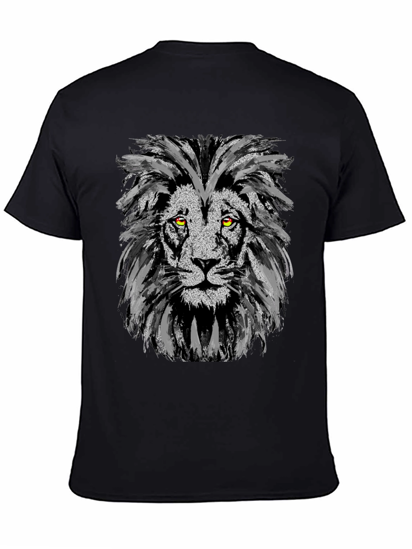 Lion Graphic Print Black Tee