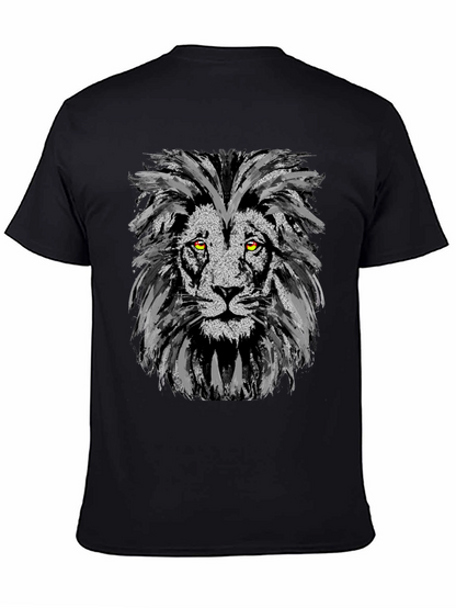 Lion Graphic Print Black Tee