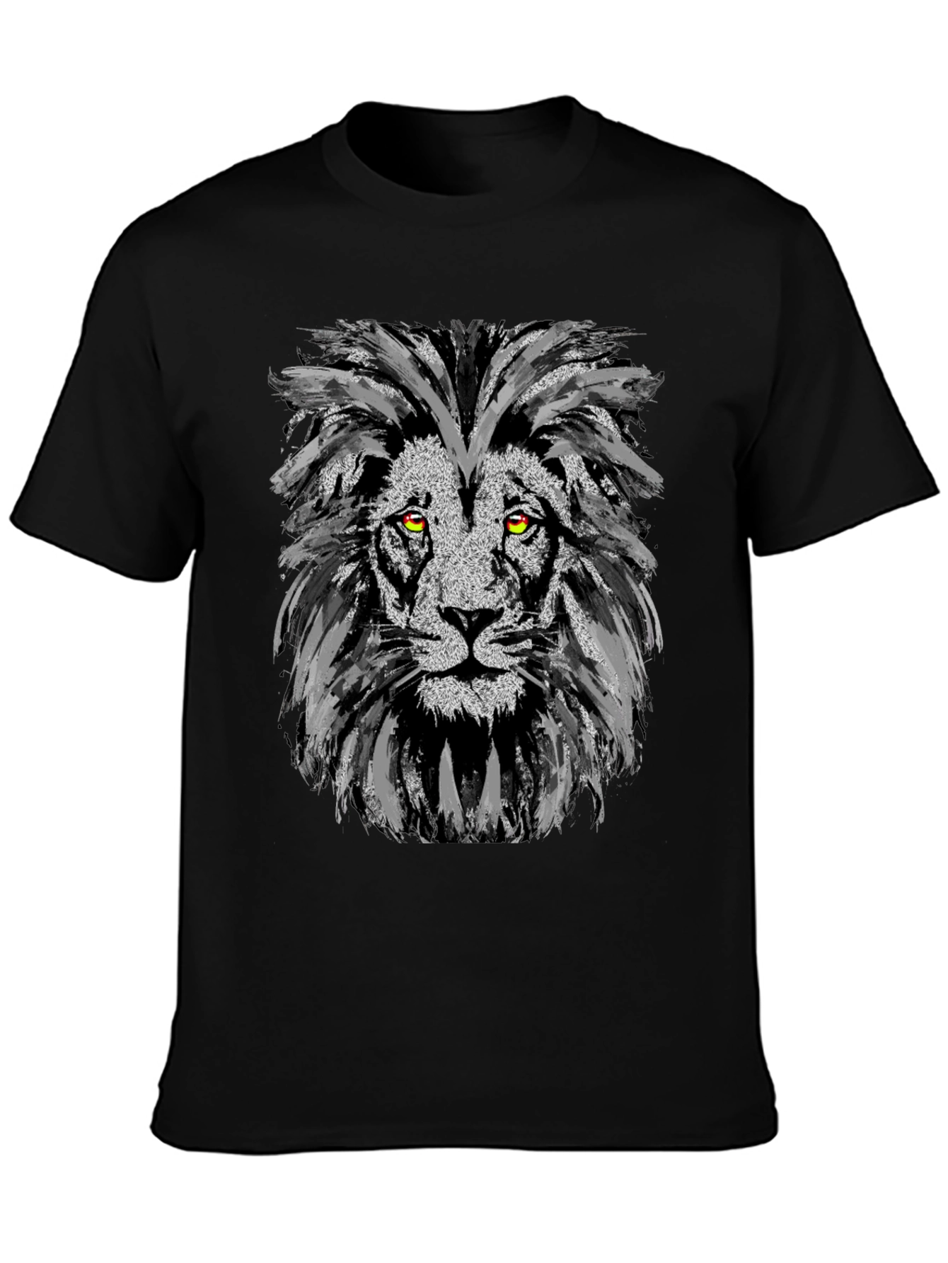 Lion Graphic Print Black Tee