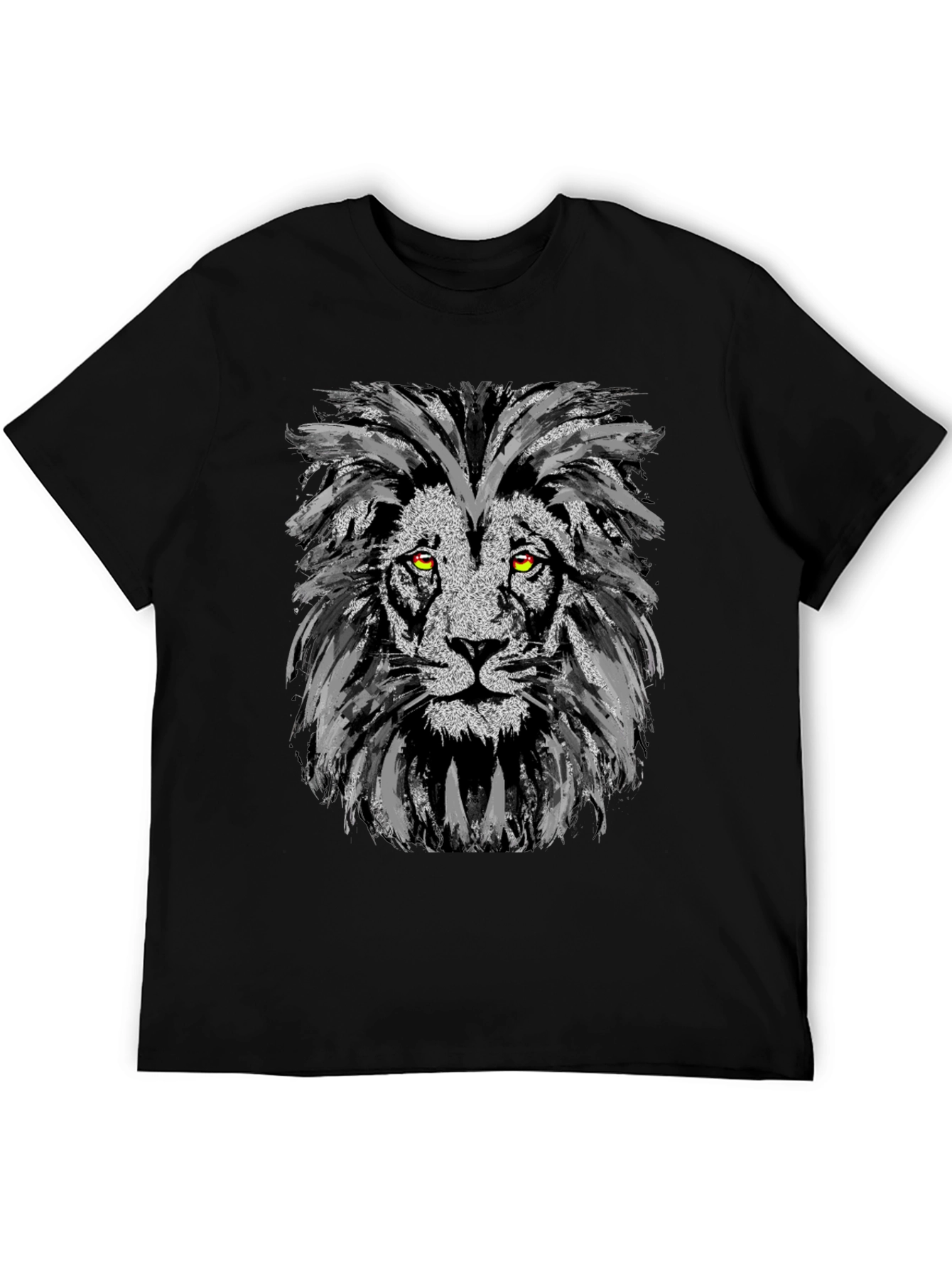 Lion Graphic Print Black Tee