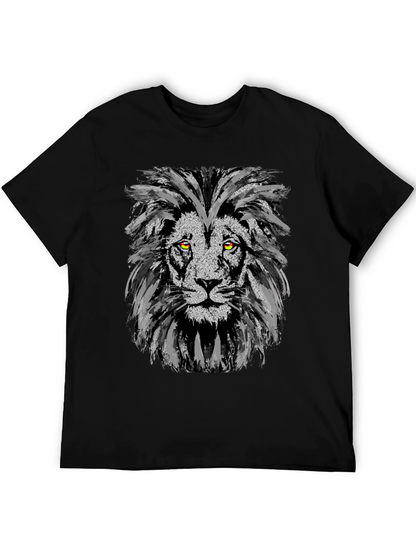 Lion Graphic Print Black Tee