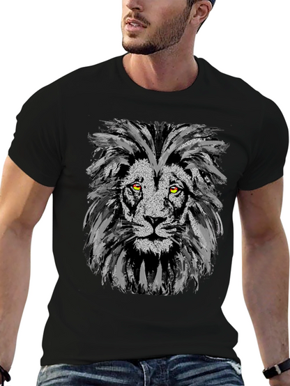 Lion Graphic Print Black Tee