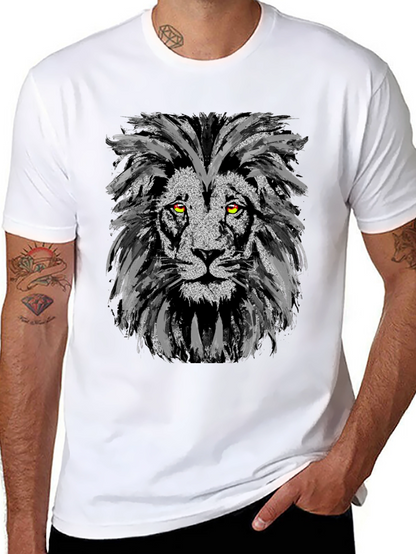 Lion Graphic Print Black Tee