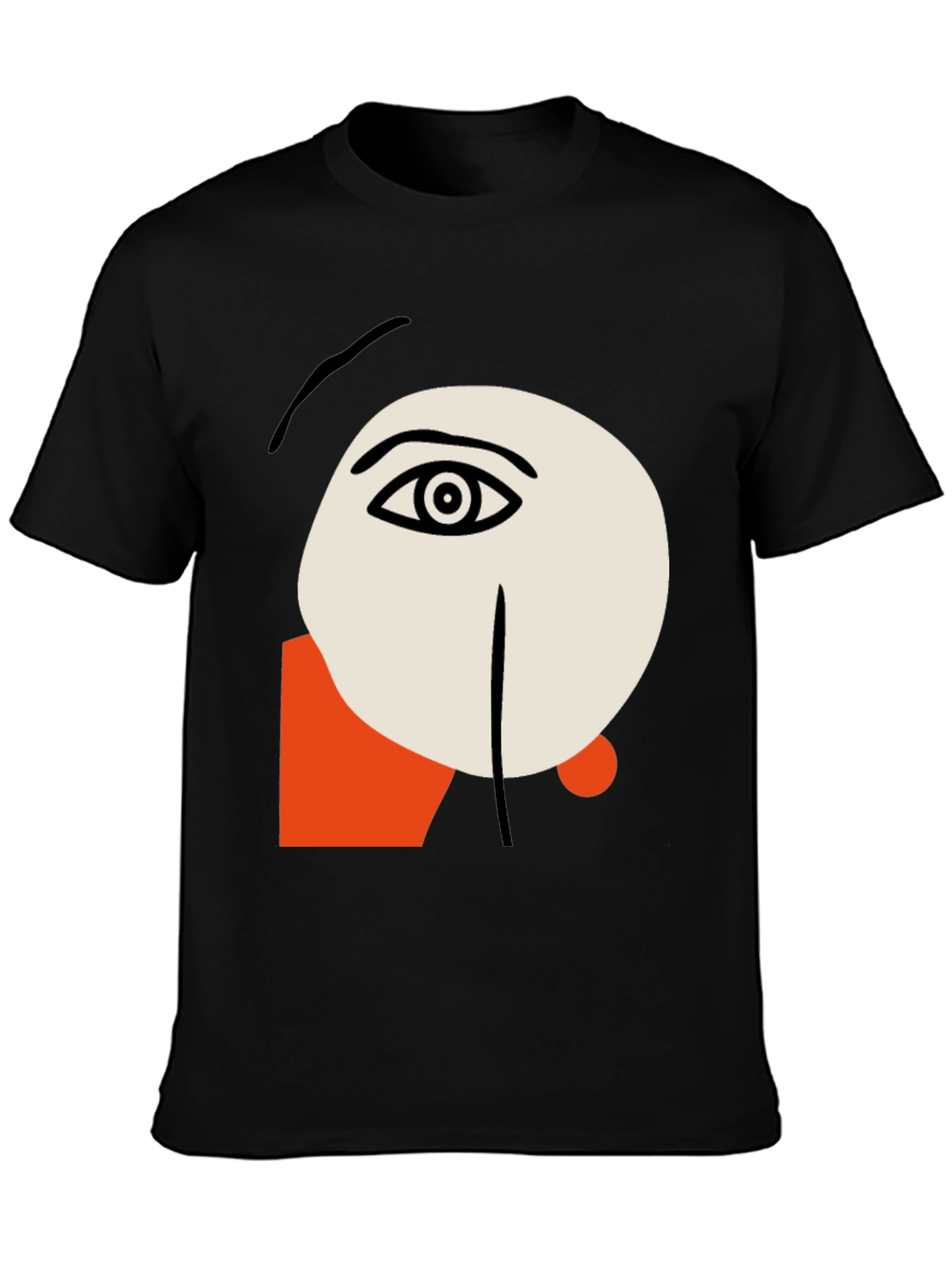 Abstract Face Graphic Tee - Stylish Artistic Design