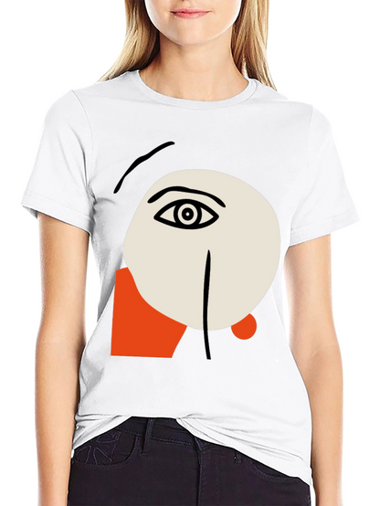 Abstract Face Graphic Tee - Stylish Artistic Design