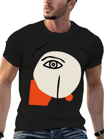 Abstract Face Graphic Tee - Stylish Artistic Design