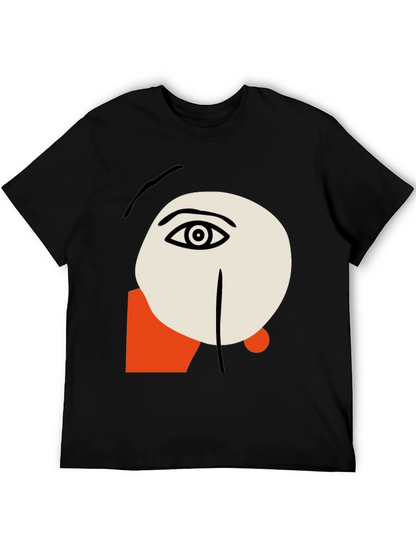 Abstract Face Graphic Tee - Stylish Artistic Design