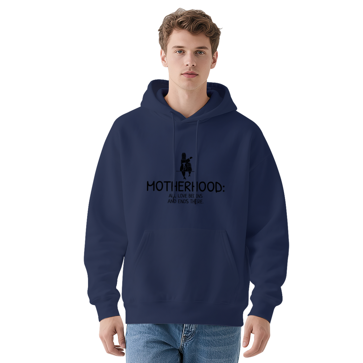 Motherhood Quote Hoodie - All Love Begins & Ends There