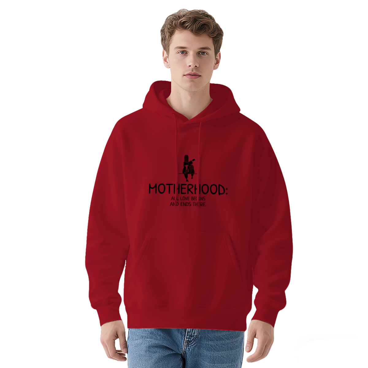 Motherhood Quote Hoodie - All Love Begins & Ends There