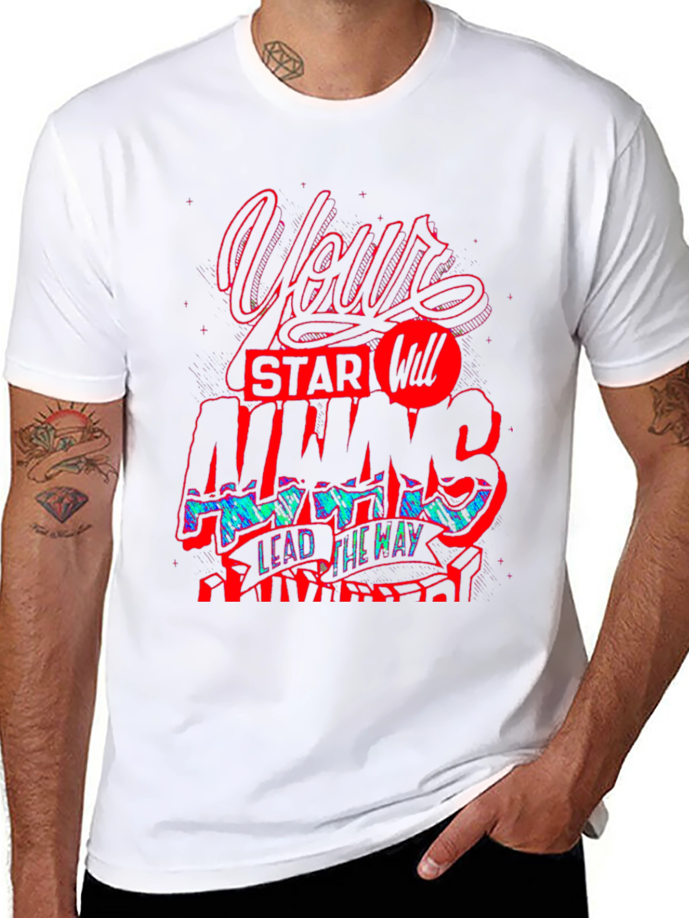 Graphic Print T-Shirt - Your Star Will Always Lead