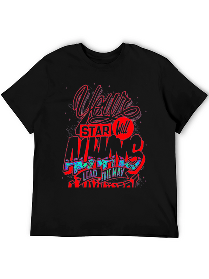 Graphic Print T-Shirt - Your Star Will Always Lead