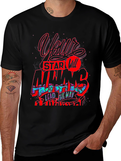 Graphic Print T-Shirt - Your Star Will Always Lead