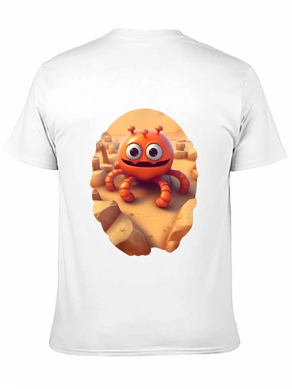 Cartoon Alien Graphic Tee - Funky Black T-Shirt