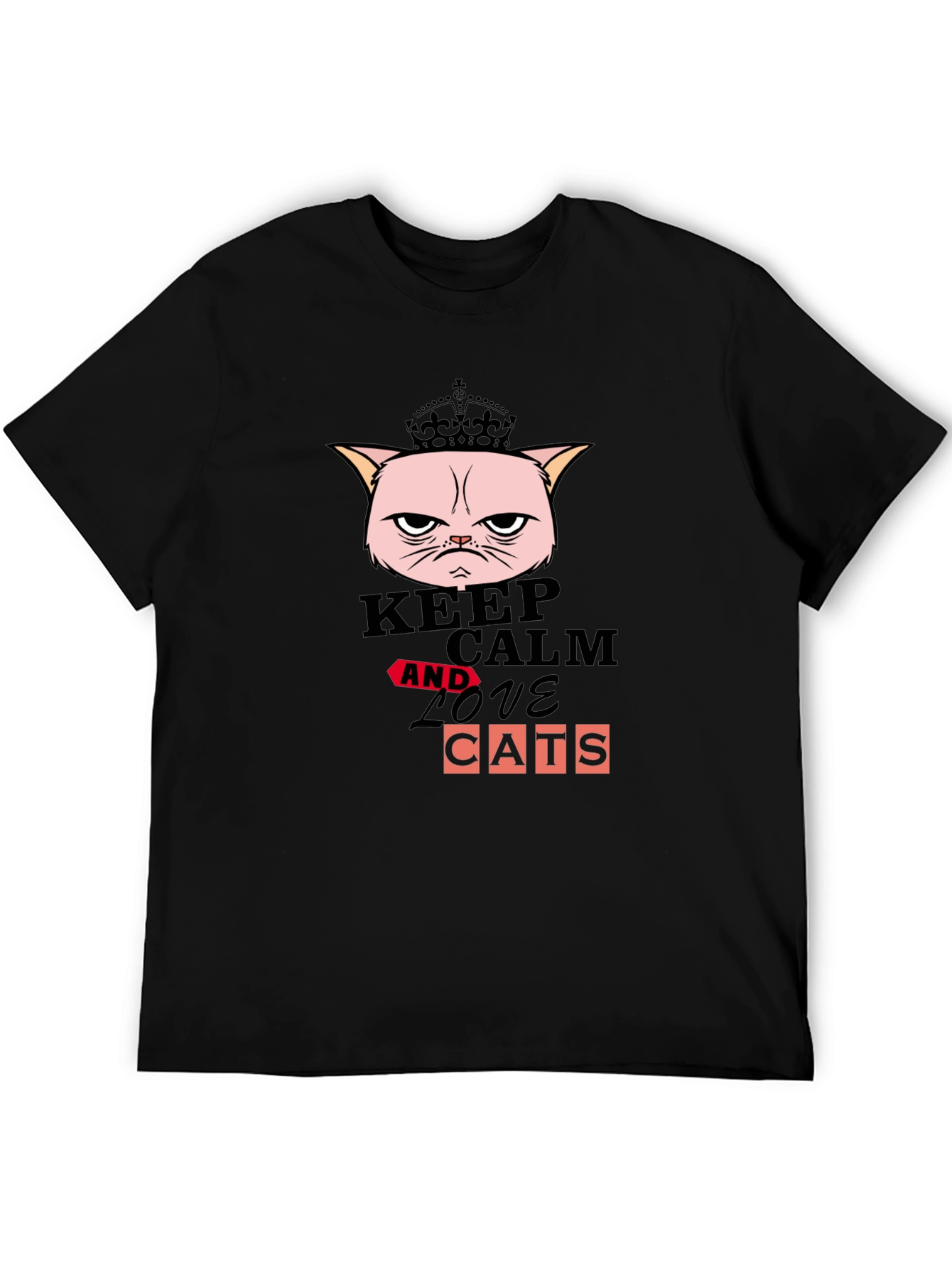 Keep Calm and Love Cats Graphic T-Shirt