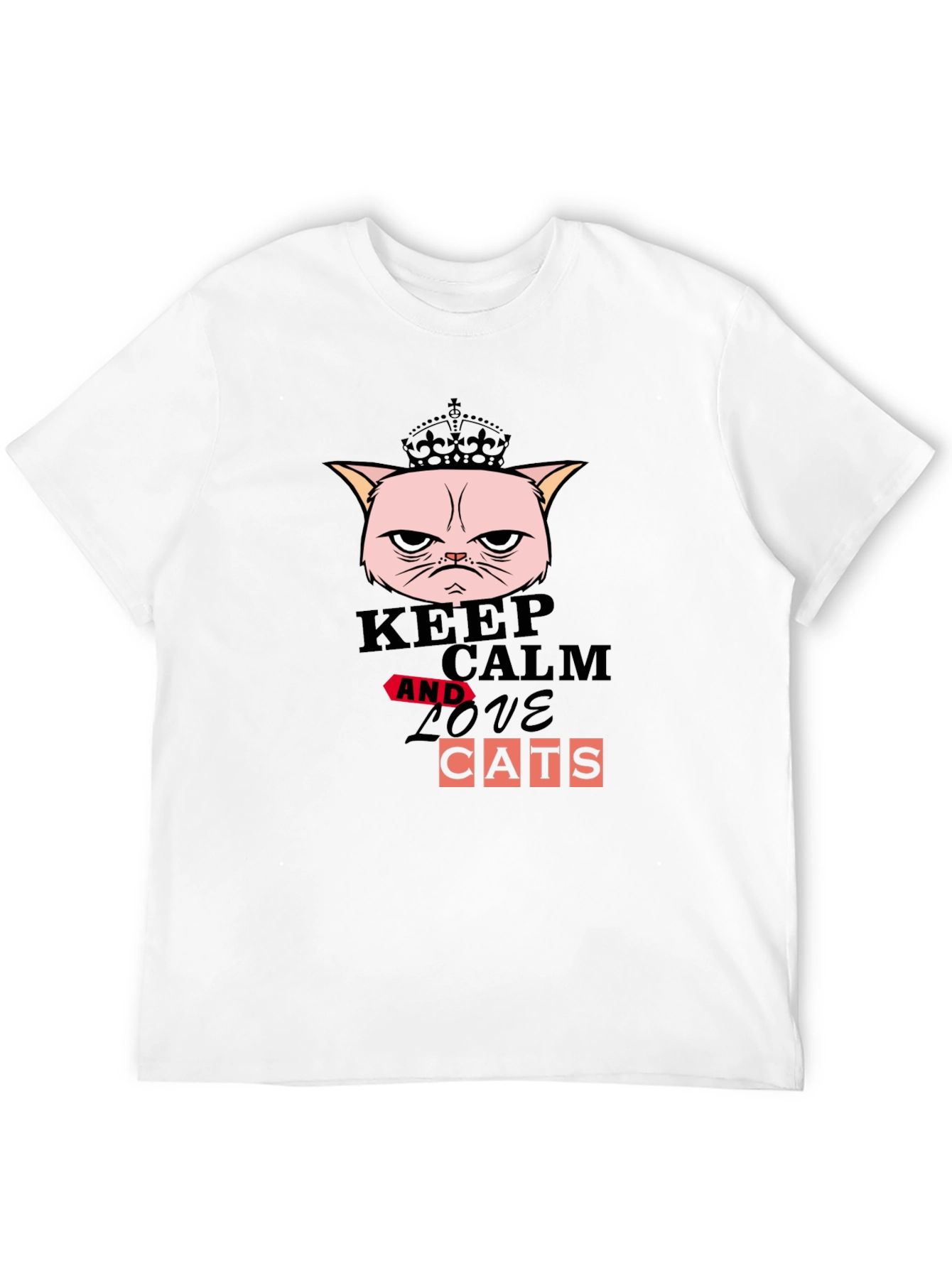 Keep Calm and Love Cats Graphic T-Shirt