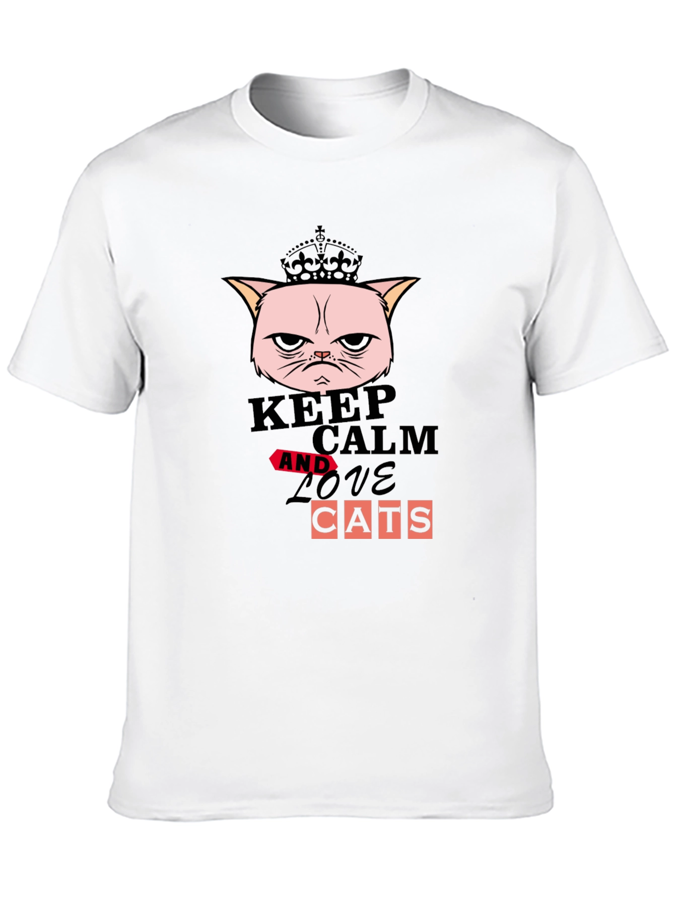 Keep Calm and Love Cats Graphic T-Shirt