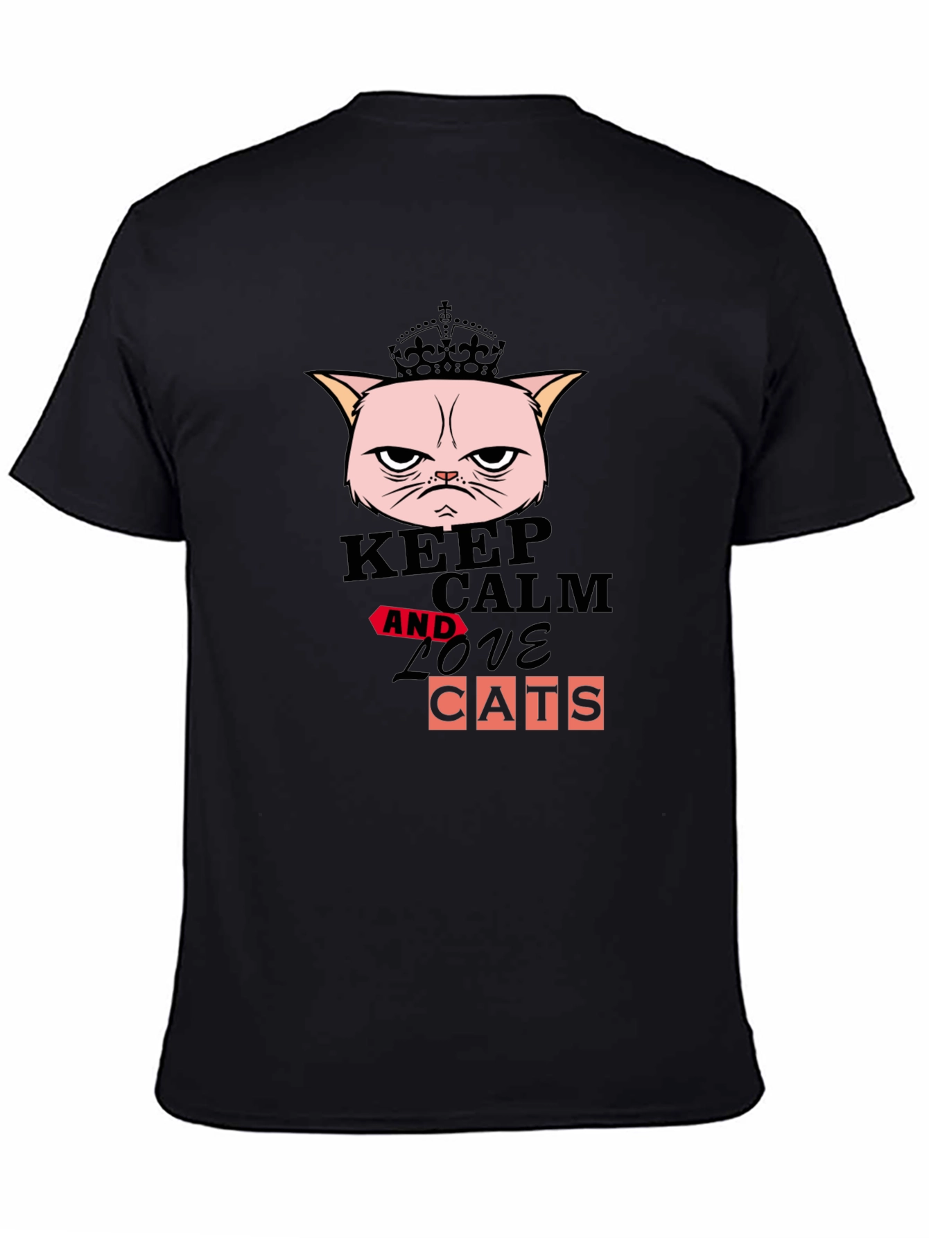 Keep Calm and Love Cats Graphic T-Shirt