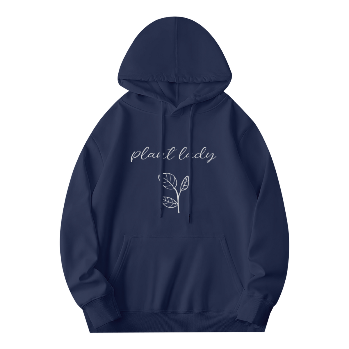 Navy 'Plant Lady' Leaf Stem Hoodie