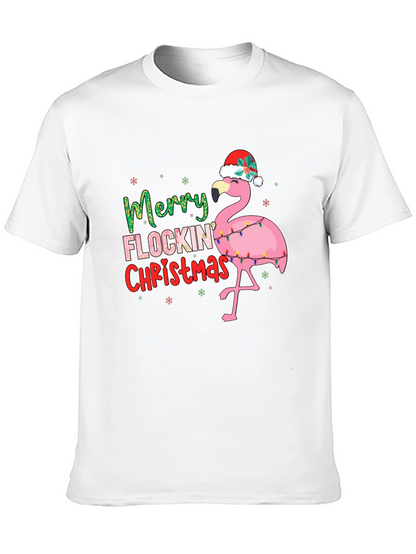 Merry Flocking Christmas Flamingo Tee