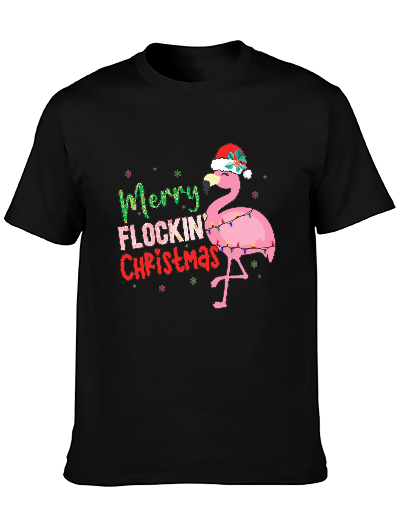 Merry Flocking Christmas Flamingo Tee