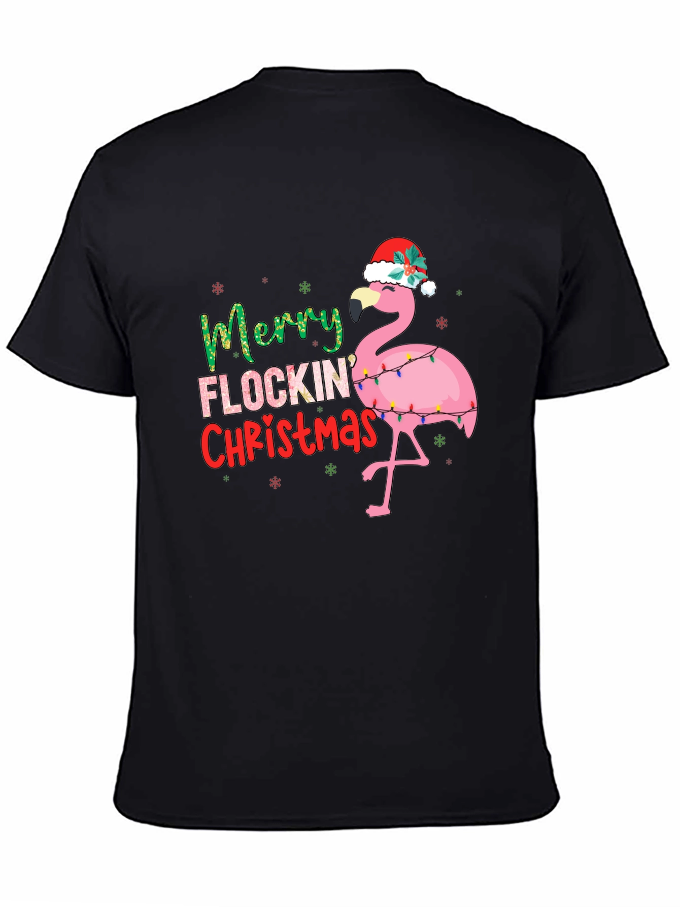 Merry Flocking Christmas Flamingo Tee
