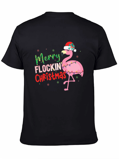 Merry Flocking Christmas Flamingo Tee