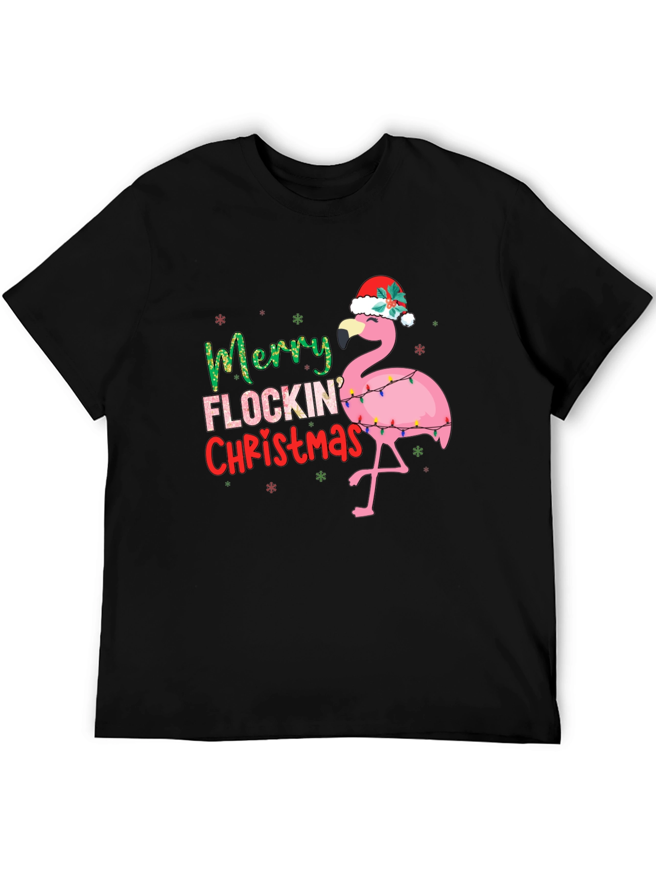 Merry Flocking Christmas Flamingo Tee