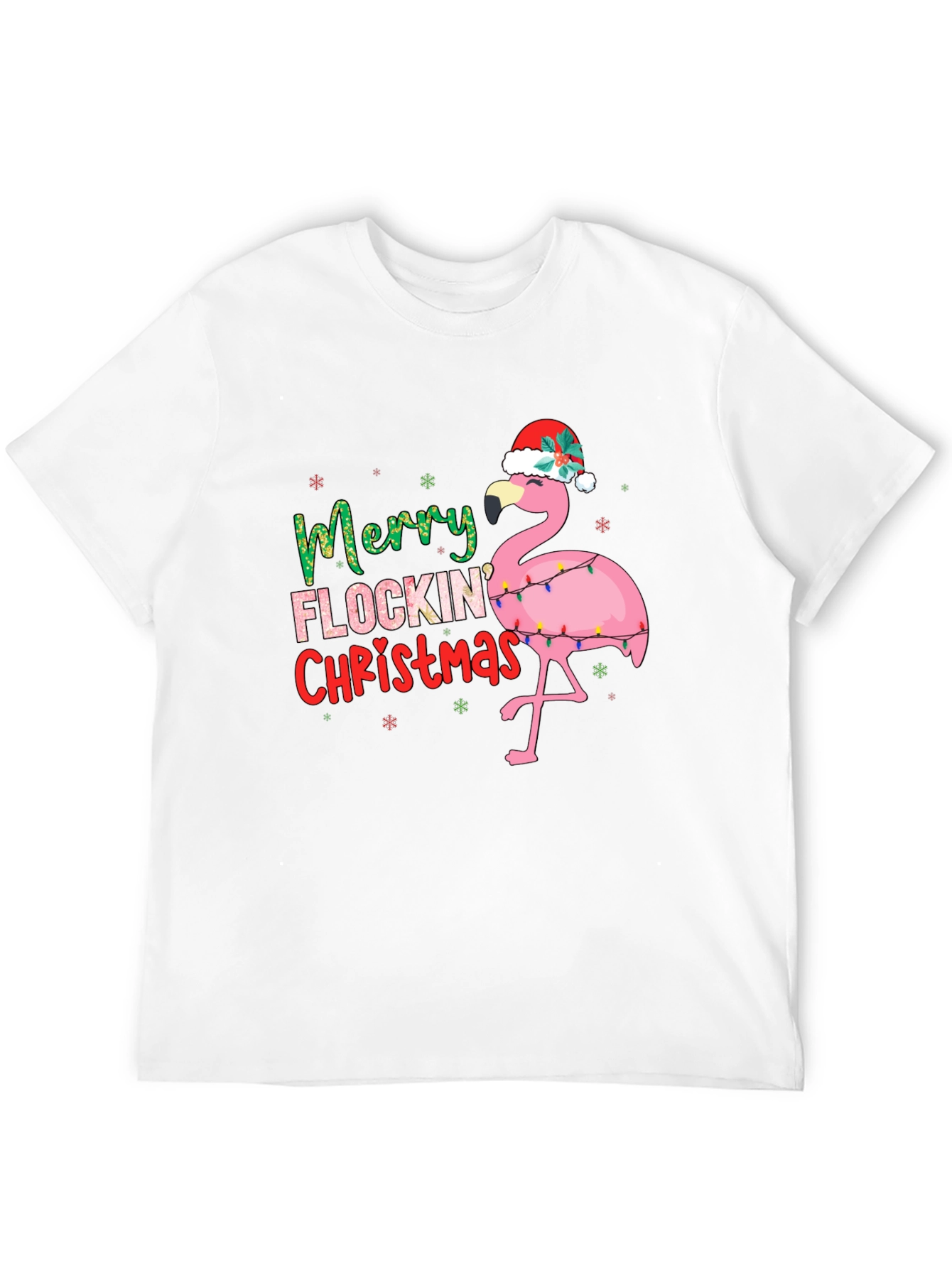 Merry Flocking Christmas Flamingo Tee