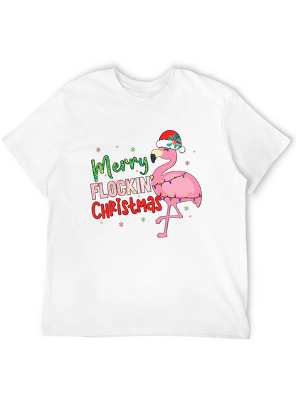 Merry Flocking Christmas Flamingo Tee