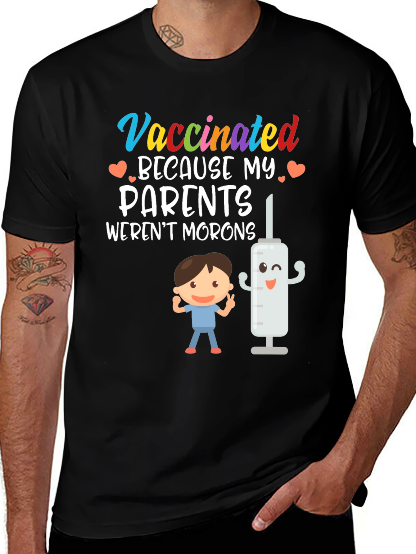 Vaccinated Parents Werent Morons Graphic Tee