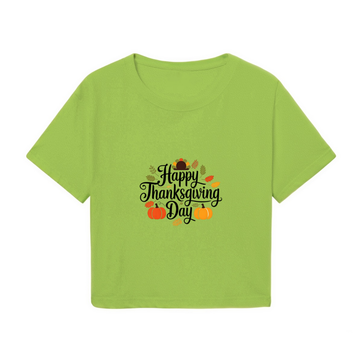Happy Thanksgiving Day Pumpkin Fall Vibes Cropped Tee