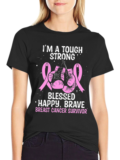 Breast Cancer Survivor Tough Strong T-Shirt