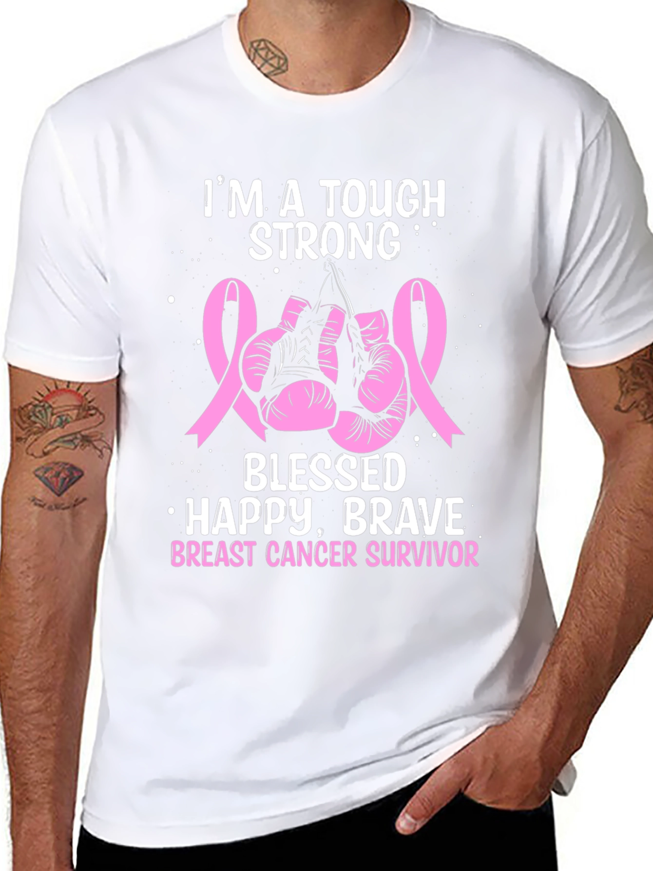 Breast Cancer Survivor Tough Strong T-Shirt