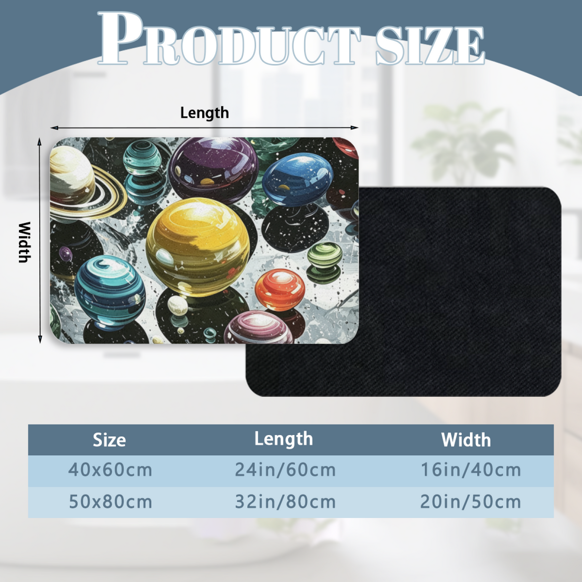 Dreamy Space Planet Diatomite Mat£üDreamy Colorful Galaxy Planet Diatomite Mat, Space Theme Quick?Dry Non?Slip Bathroom Floor Mat