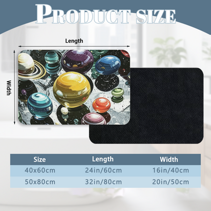 Dreamy Space Planet Diatomite Mat£üDreamy Colorful Galaxy Planet Diatomite Mat, Space Theme Quick?Dry Non?Slip Bathroom Floor Mat