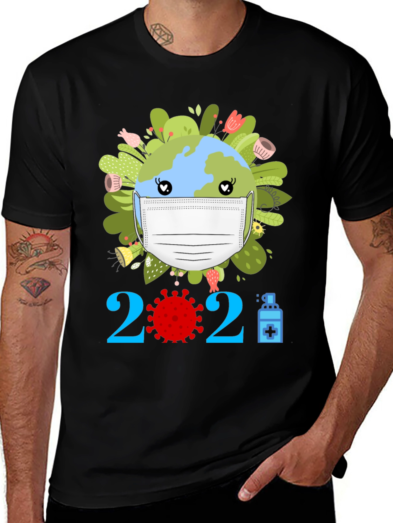 Earth Day 2021 Masked Globe T-Shirt