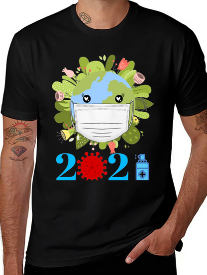 Earth Day 2021 Masked Globe T-Shirt