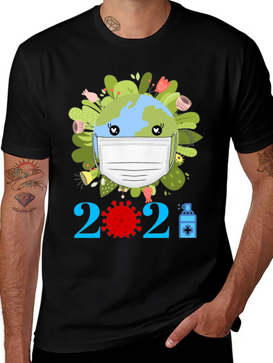 Earth Day 2021 Masked Globe T-Shirt