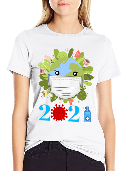 Earth Day 2021 Masked Globe T-Shirt