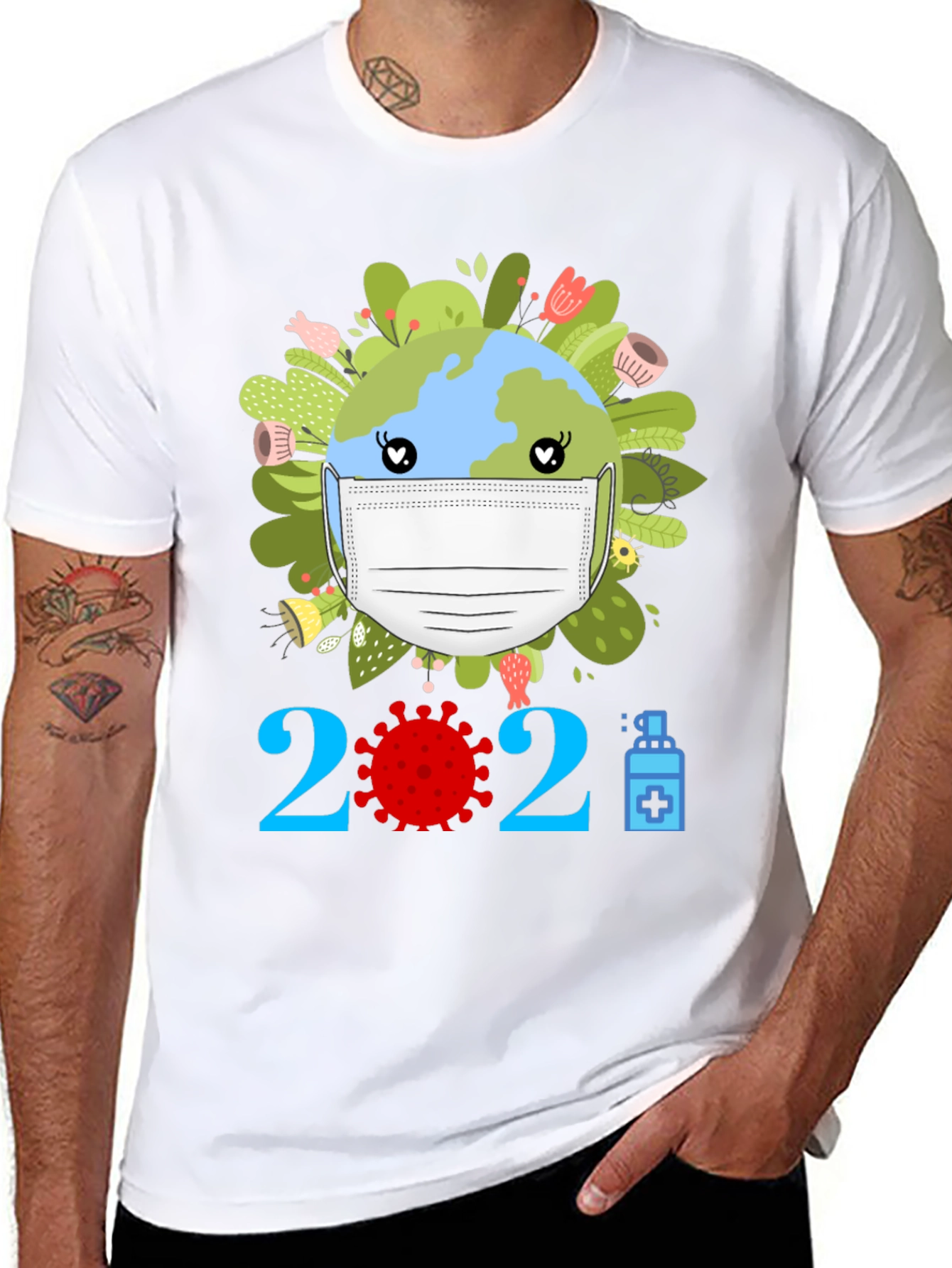 Earth Day 2021 Masked Globe T-Shirt