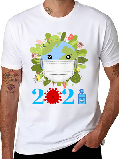 Earth Day 2021 Masked Globe T-Shirt