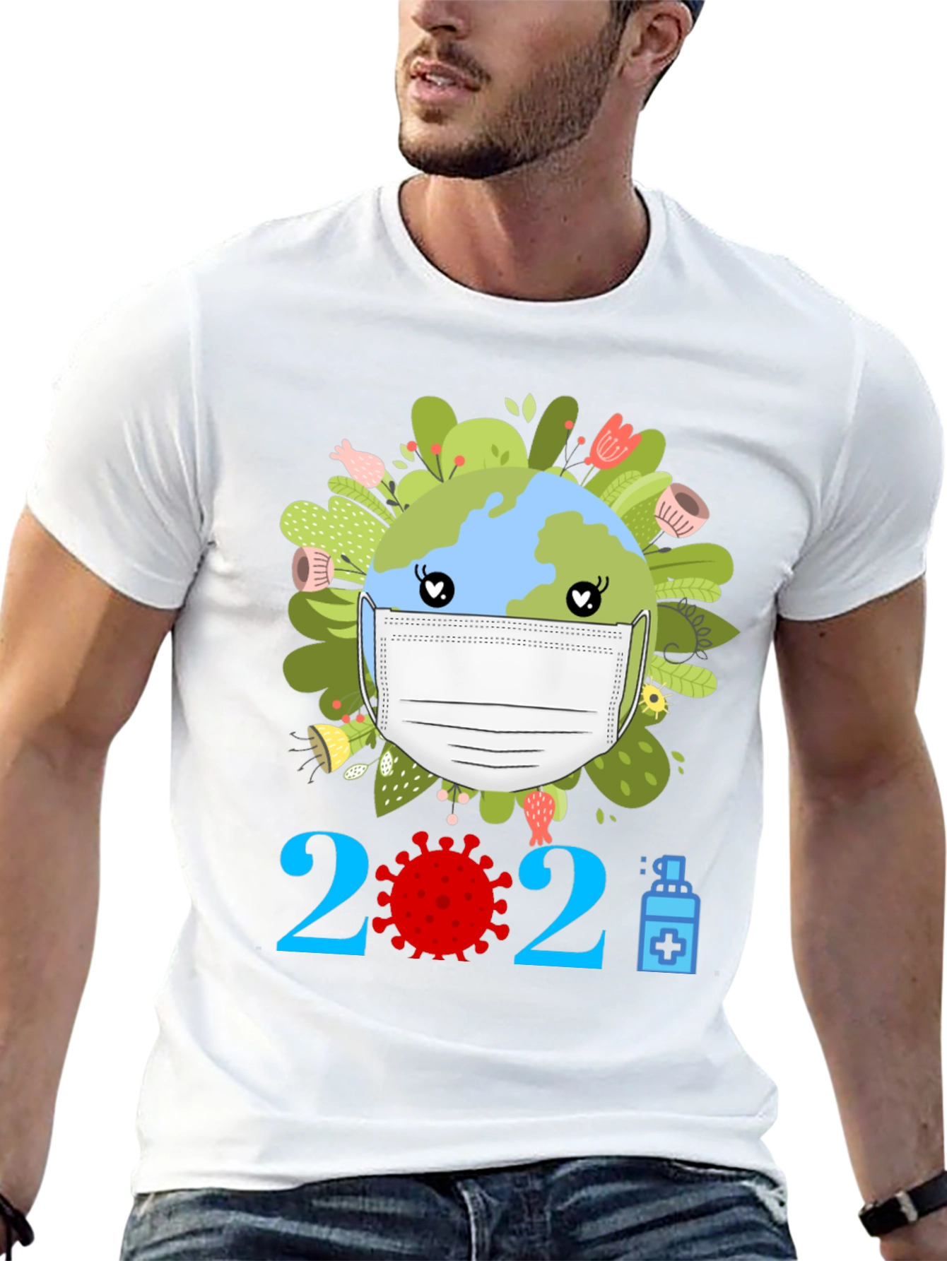 Earth Day 2021 Masked Globe T-Shirt