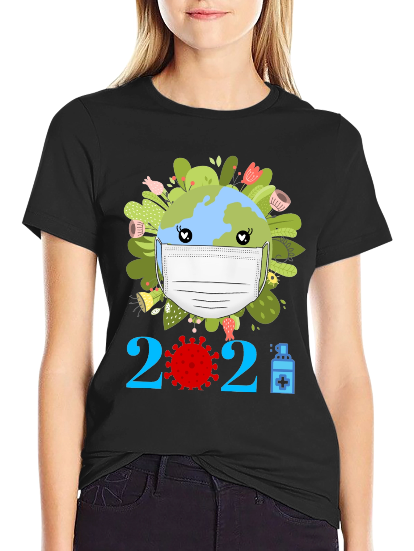 Earth Day 2021 Masked Globe T-Shirt