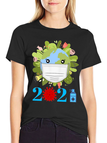 Earth Day 2021 Masked Globe T-Shirt