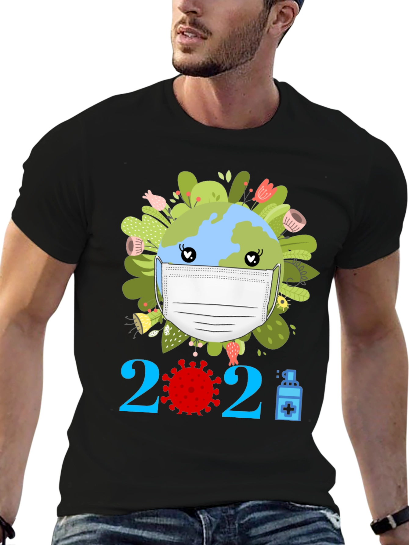 Earth Day 2021 Masked Globe T-Shirt