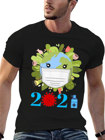Earth Day 2021 Masked Globe T-Shirt